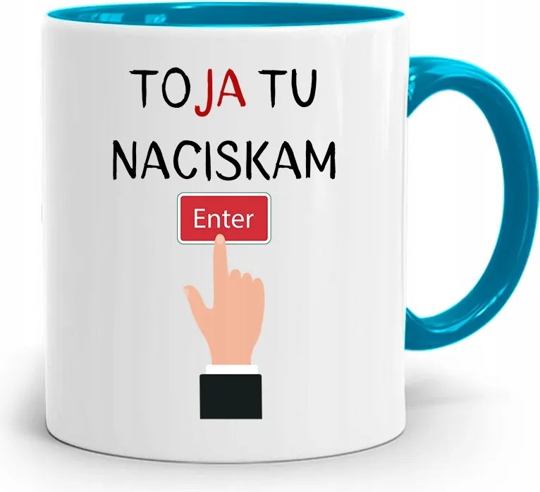 Kék Bögre Informatika Én Itt Nyomom Az Enter-t, fényképes nyomtatással