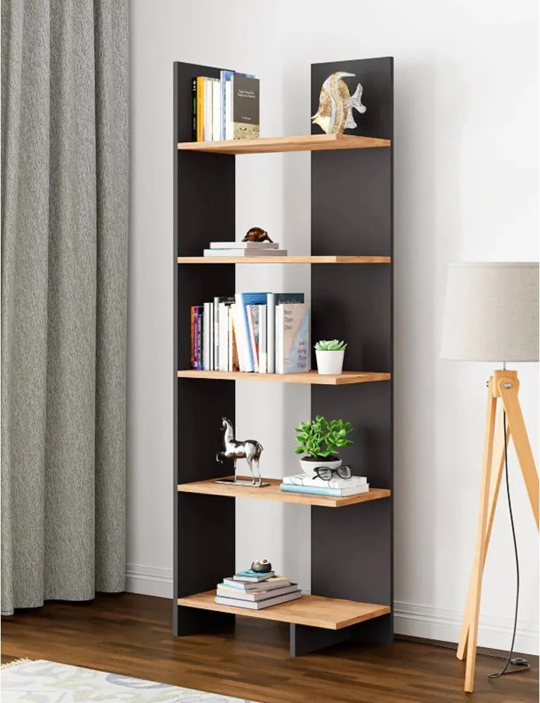 Polcos tároló könyvespolc 45x21x170cm fehér KH10-1