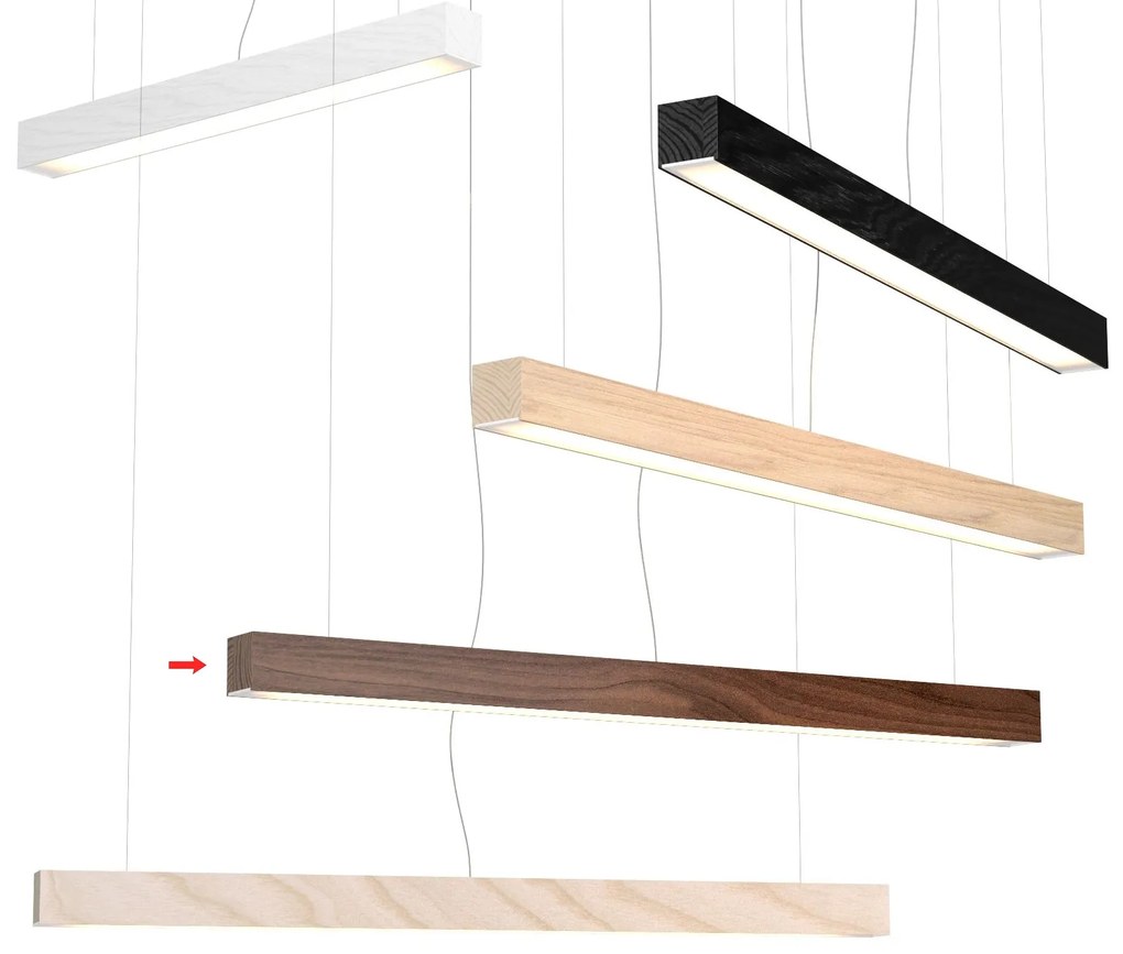 Függeszték LED60, beépített meghajtó, többféle változat - TUNTO Modell: 2400 mm tölgy, fehérre pácolt