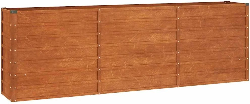 vidaXL rozsda színű corten acél kerti magaságyás 240 x 40 x 77 cm