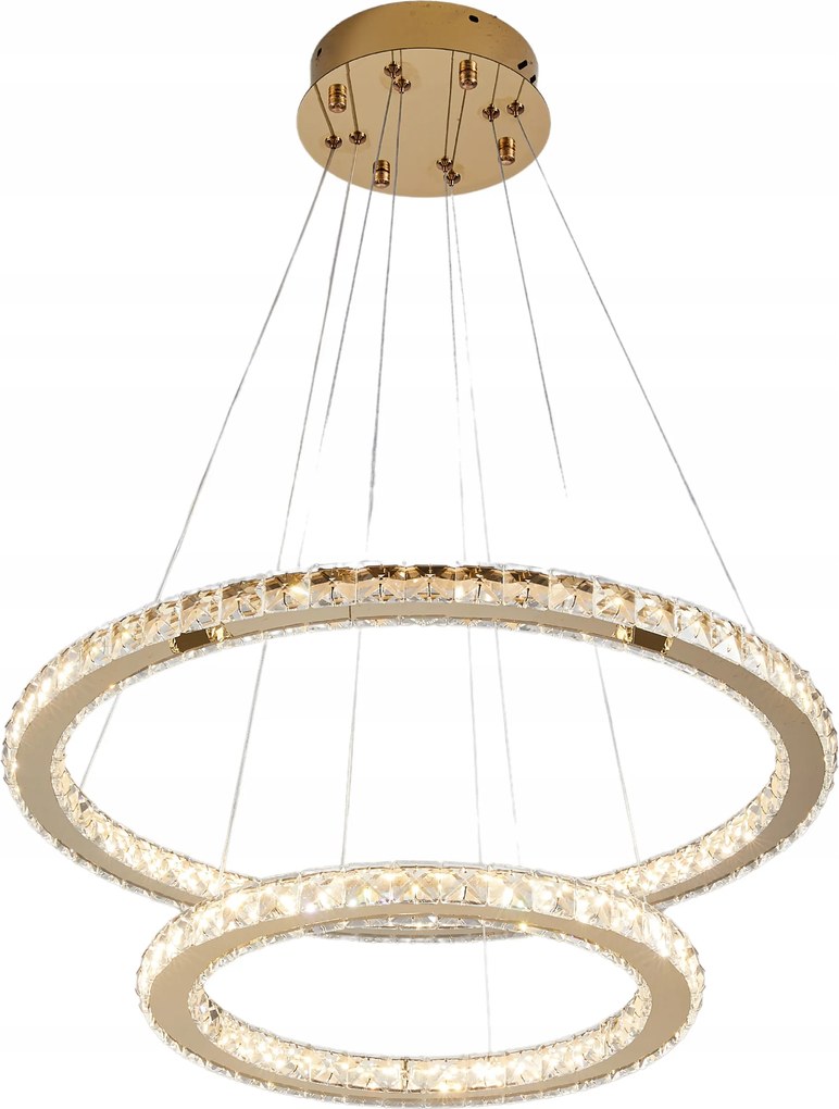 Függő mennyezeti lámpa arany kristály csillogás nappali Led távirányító