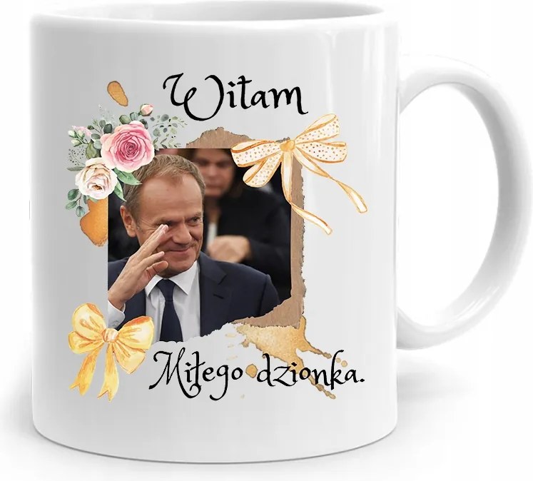 Donald Tusk Bögre Kellemes Nap Platform, fényképes nyomtatással