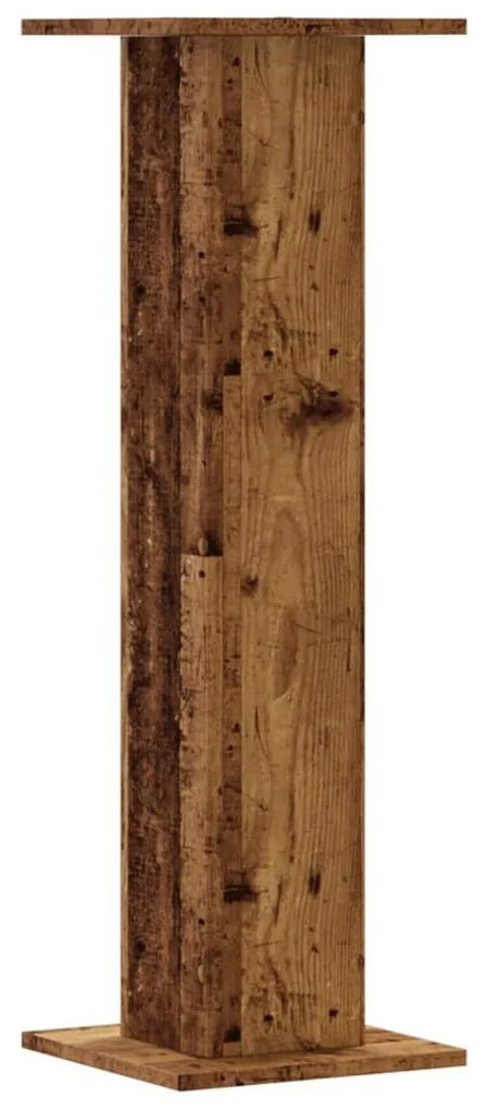 2 db antik fa színű szerelt fa növénytartó állvány 30x30x95 cm