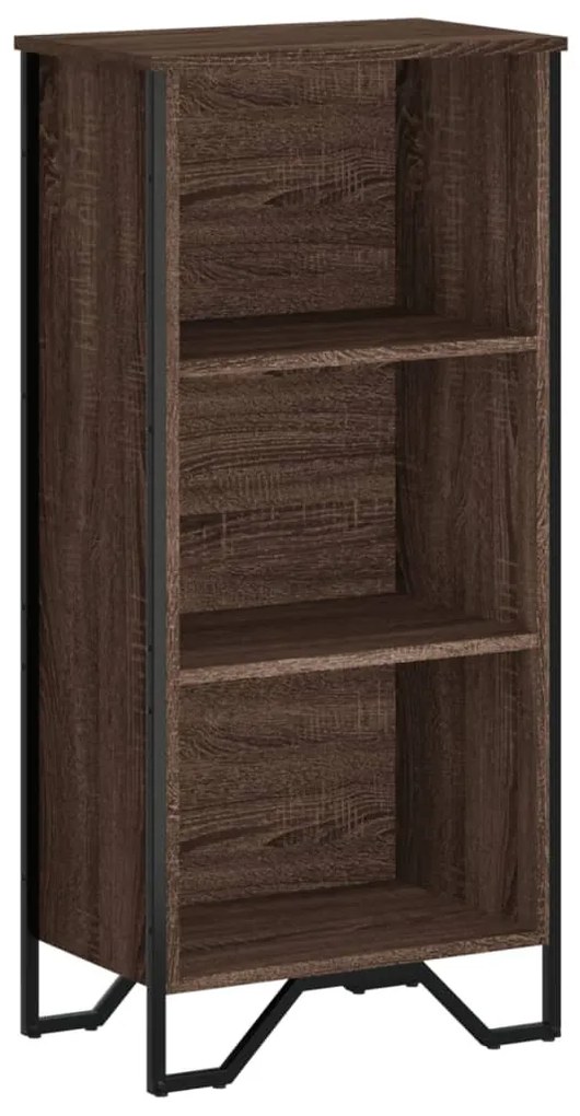barna tölgy színű szerelt fa könyvszekrény 50 x 31 x 106 cm