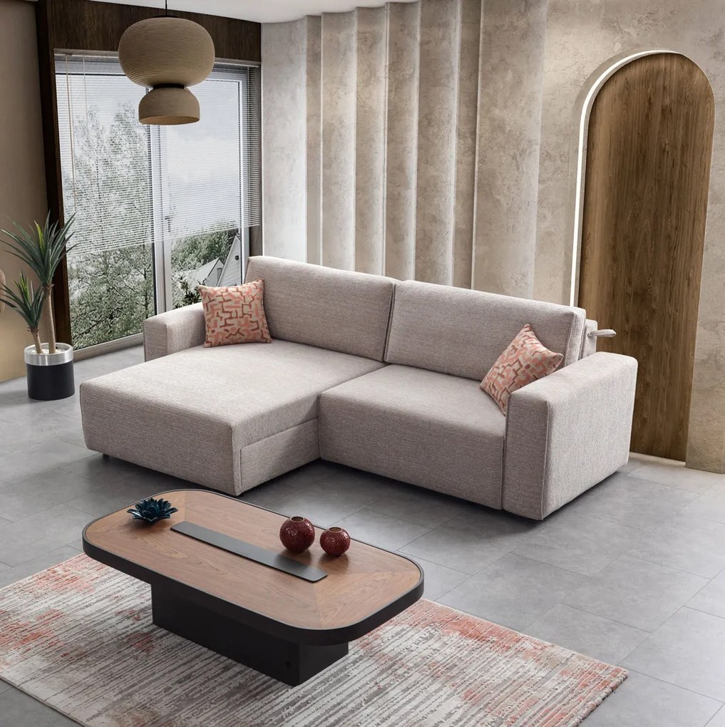 Palvin mini L-alakú kanapé, ágyazható, ágyneműtartós - LEÉRTÉKELT