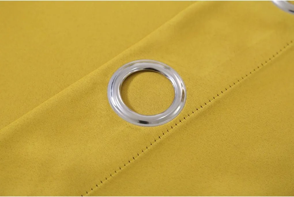 Sárga OXFORD függöny 140x250 cm Felfüggesztés: Hullámos sínszalag