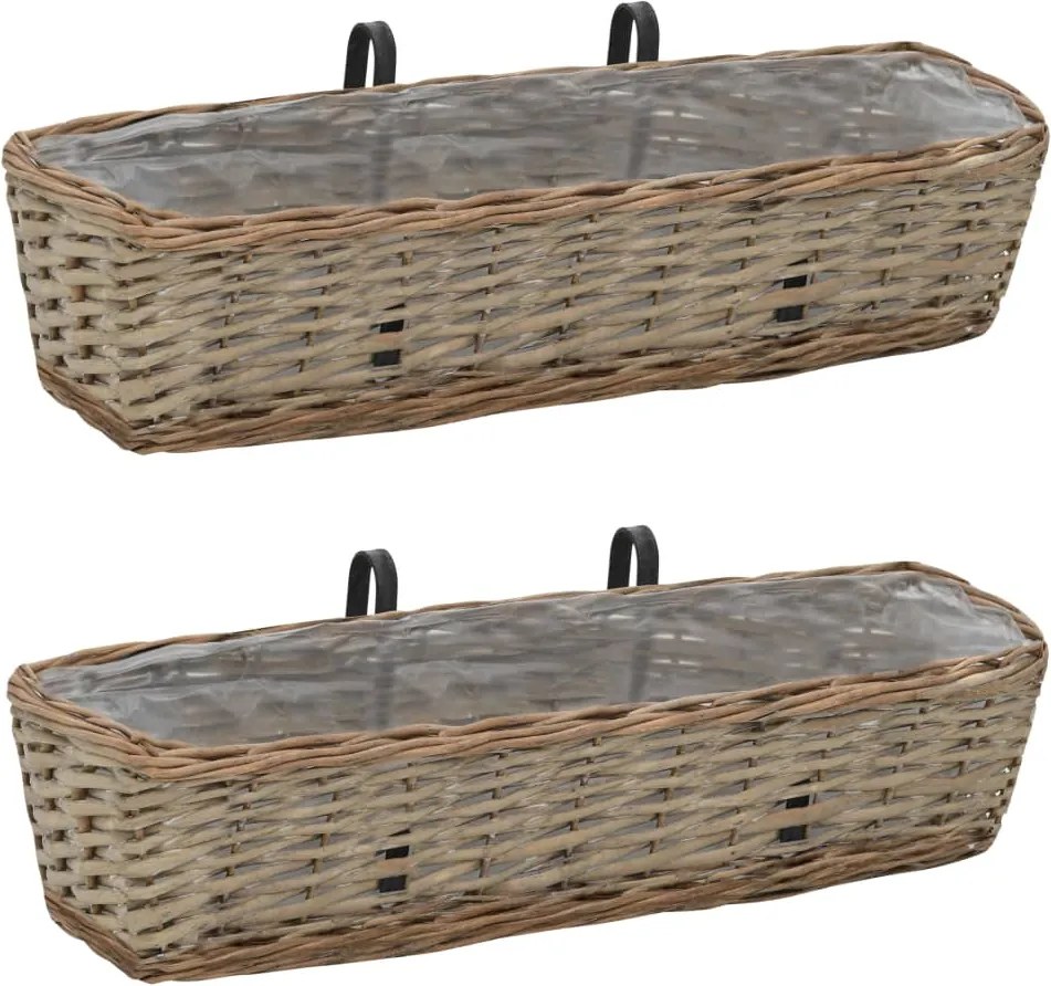 vidaXL 2 db fonott virágtartó PE béléssel 60 cm