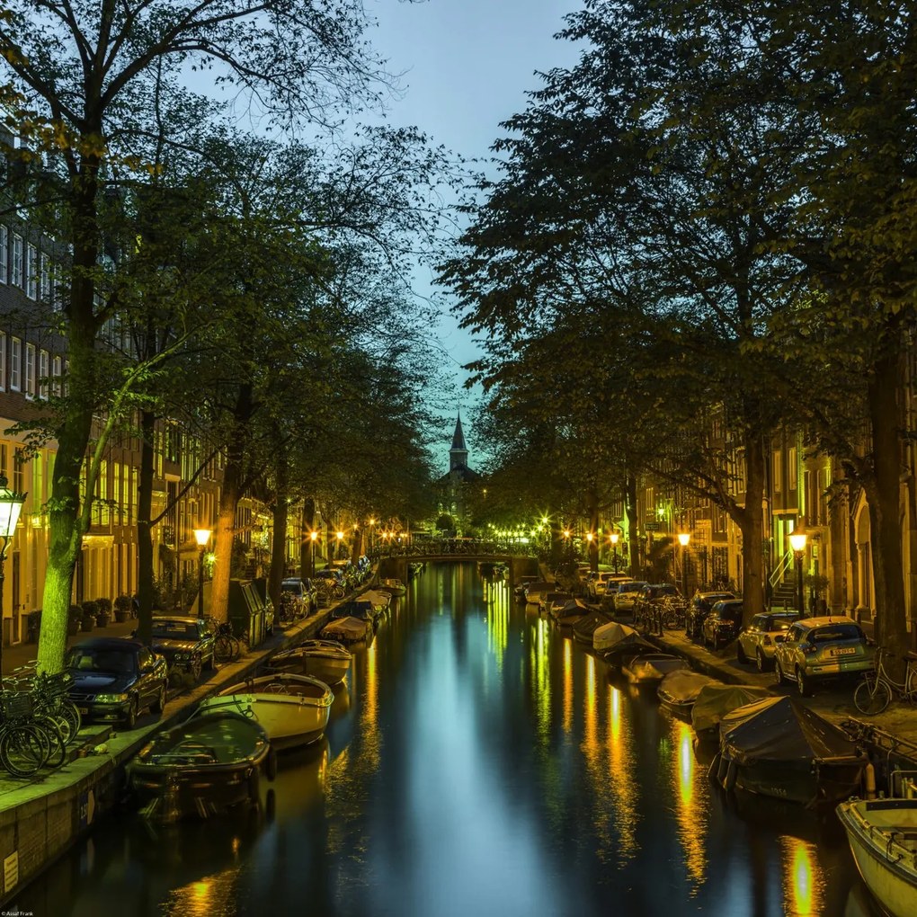 Poszter 50x50cm Csatorna Amszterdam városon át 2, Assaf Frank