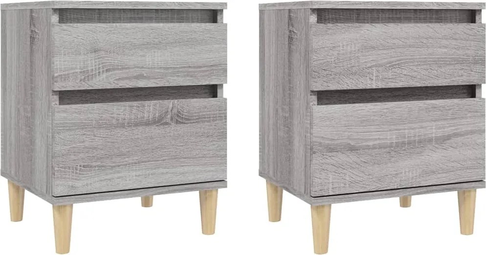 vidaXL 2 db szürke sonoma színű éjjeliszekrény 40x35x50 cm