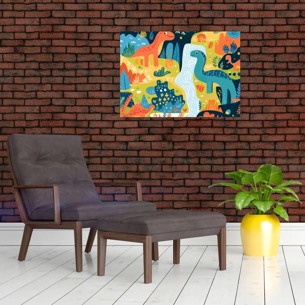 Kép - Vidám dinoszauruszok (70x50 cm)