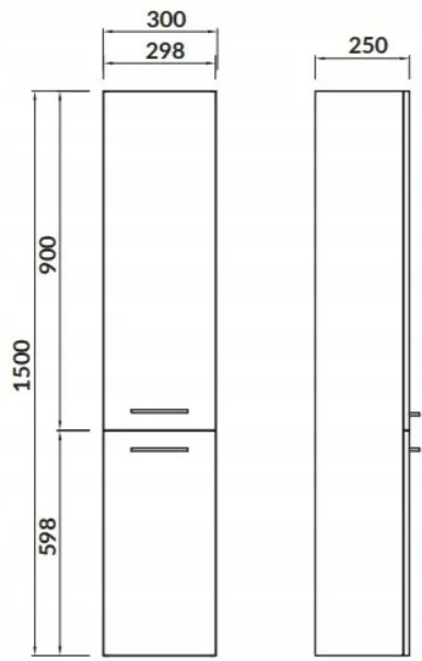Cersanit - SET szekrény + mosdó, fehér fényű, LARA COMO 50, S801-146-DSM