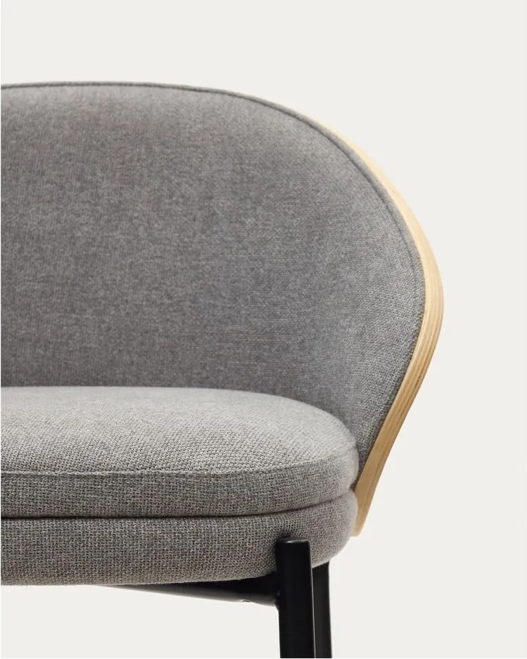 Szürke-natúr színű bárszék (ülésmagasság 77 cm) Eamy – Kave Home