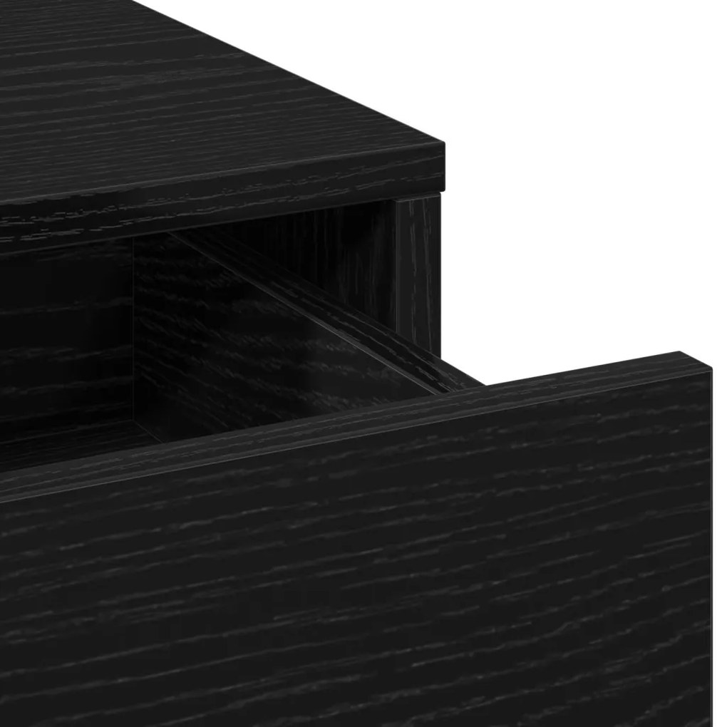 Öltözködőasztal fiókkal 2 pcs Fekete 78.5 x 41 x 135 cm Faanyag