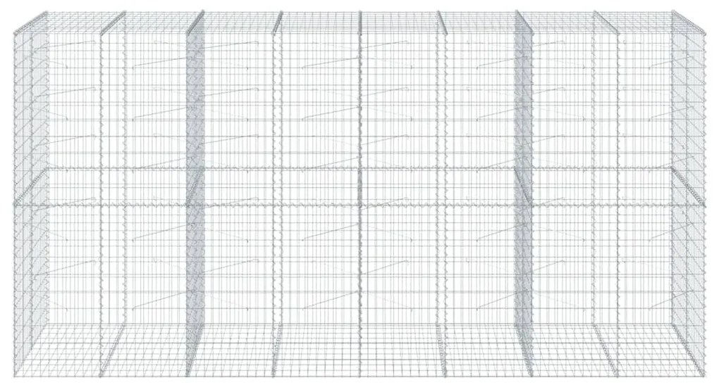 horganyzott vas gabion kosár fedéllel 400 x 100 x 200 cm