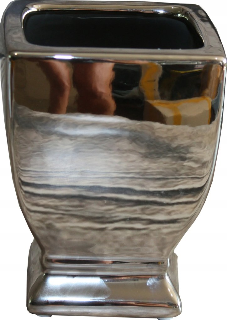 Virágcserép kerámia fedél pohár váza silver