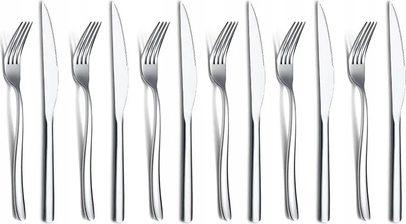 Homquen 12 db-os rozsdamentes evőeszköz készlet steakekhez