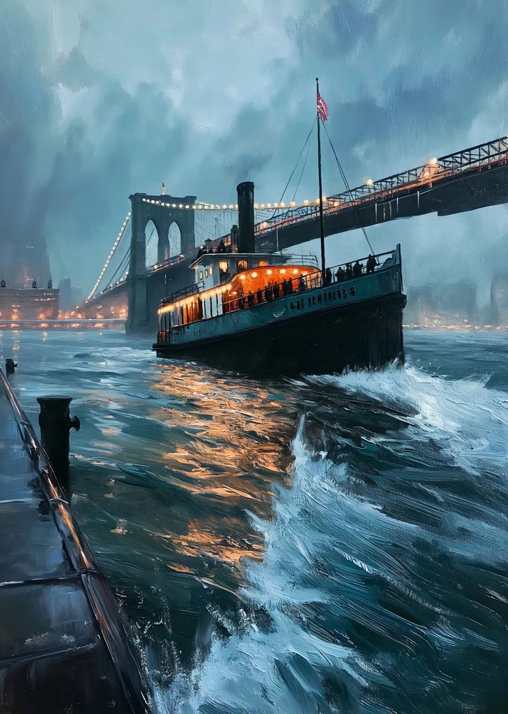 Poszter 67,5x95cm Régi gőzhajó