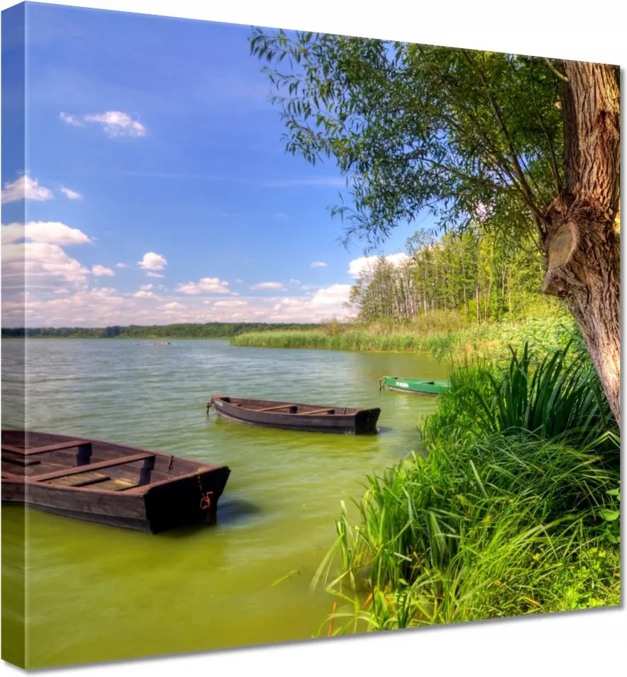 Vászonkép 40x40 Tó Csónakok Tájkép