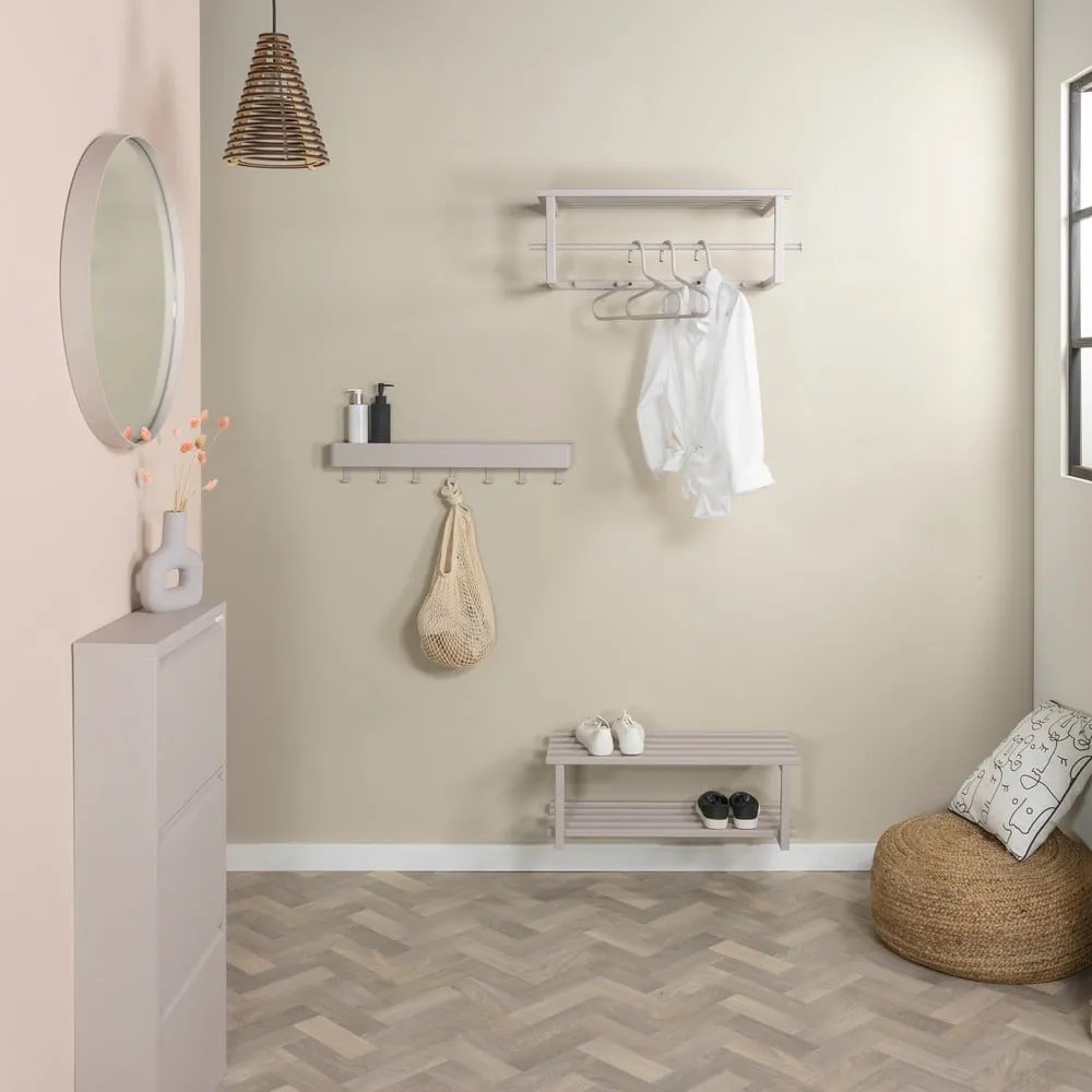 Világosszürke fém fali fogas polccal Marco – Spinder Design