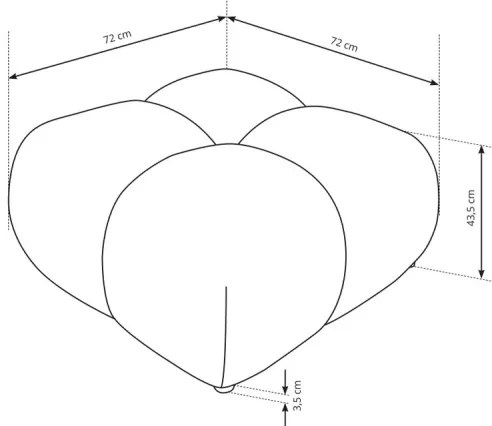 Kárpitozott ALMADA puff 72x72 cm, krémszínű