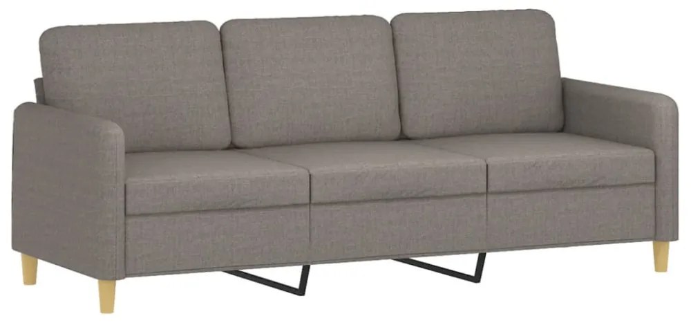vidaXL 3 személyes tópszínű szövetkanapé díszpárnákkal 180 cm