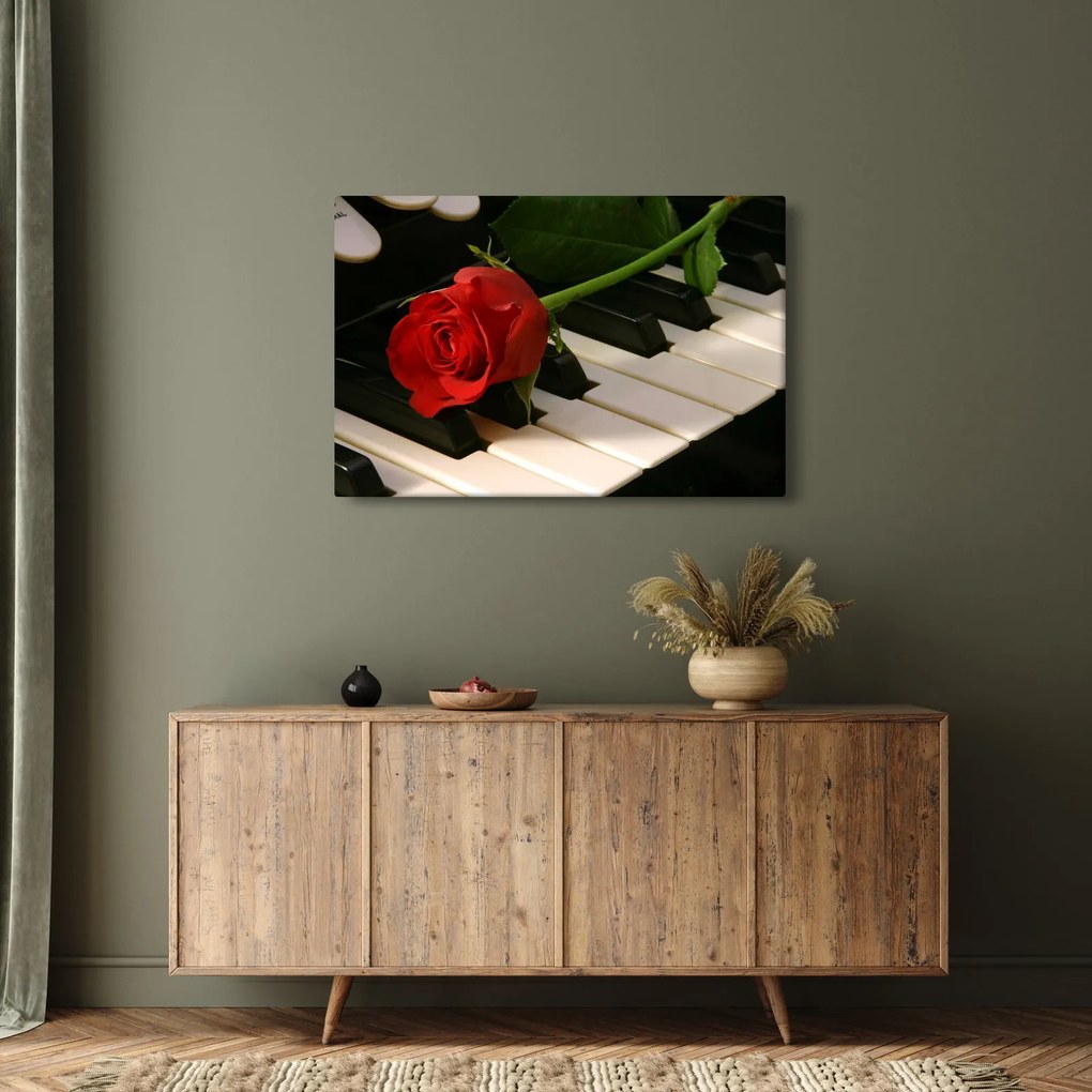 Kép - Zongora és rózsák (90x60 cm)