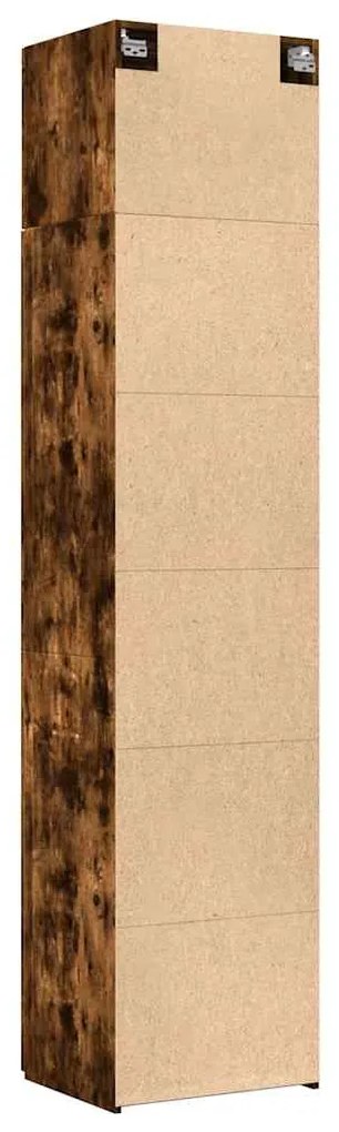 füstös tölgy szerelt fa vékony tárolószekrény 50x42,5x225 cm
