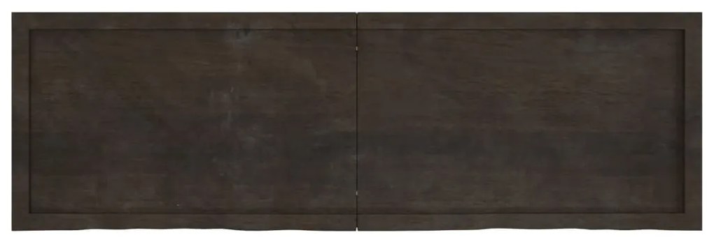 sötétbarna kezelt tömör tölgyfa fali polc 160 x 50 x (2-4) cm