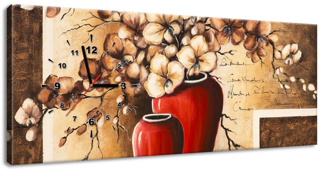 Gario Órás falikép Orchidea piros vázában Méret: 40 x 40 cm