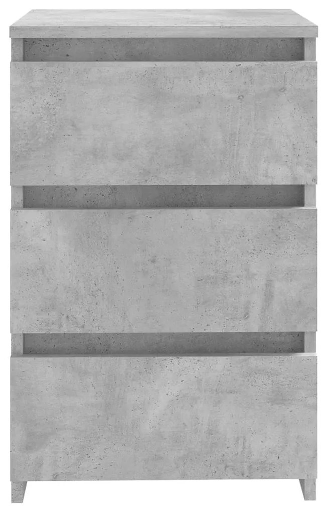 Betonszürke szerelt fa éjjeliszekrény 40 x 35 x 62,5 cm