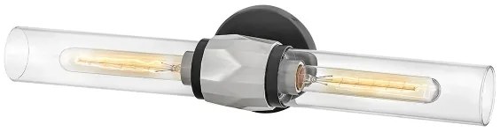 Hinkley HK-ELLISON2-BK-BN - Fürdőszobai lámpatest ELLISON 2xE27/40W/230V IP44 fekete