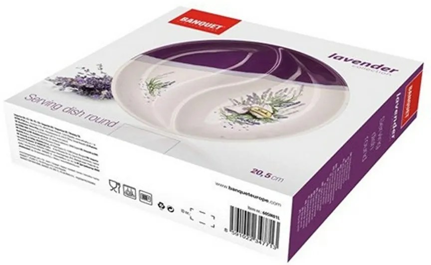 Banquet LAVENDER kör alakú tálaló tál 20,5 cm