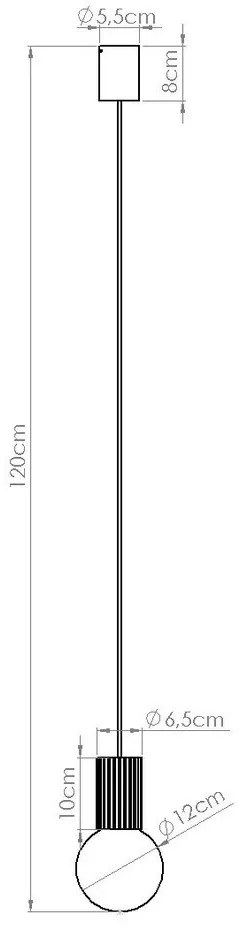 Borvörös függőlámpa üveg búrával ø 12 cm Orbital – Sollux
