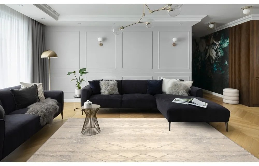 Krémszínű gyapjú szőnyeg 200x300 cm Colette – Agnella
