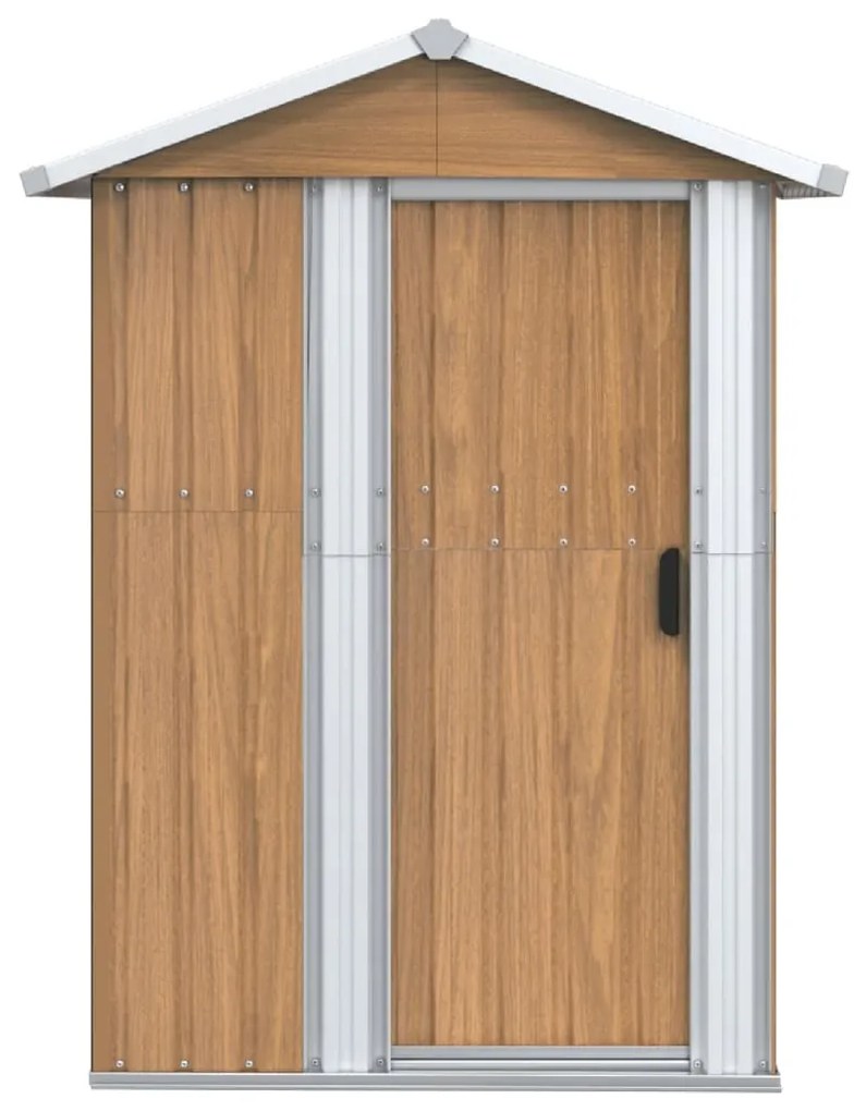barna horganyzott acél kerti fészer 126 x 97,5 x 177 cm