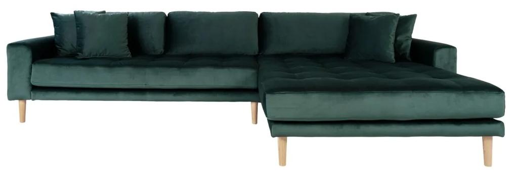 LIDO zöld jobbos bársony kanapé