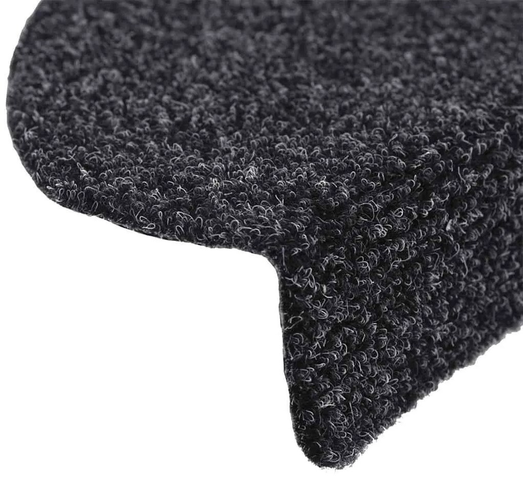 10 db öntapadós lépcsőszőnyeg 56 x 17 x 3 cm fekete félkör alakú