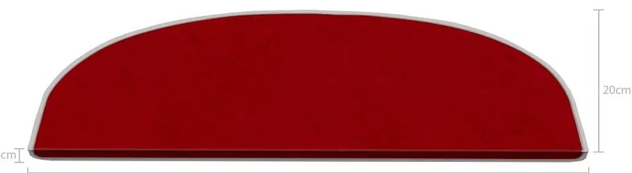 Piros lépcsőszőnyeg szett 16 db-os 20x65 cm Plain Color – Vitaus