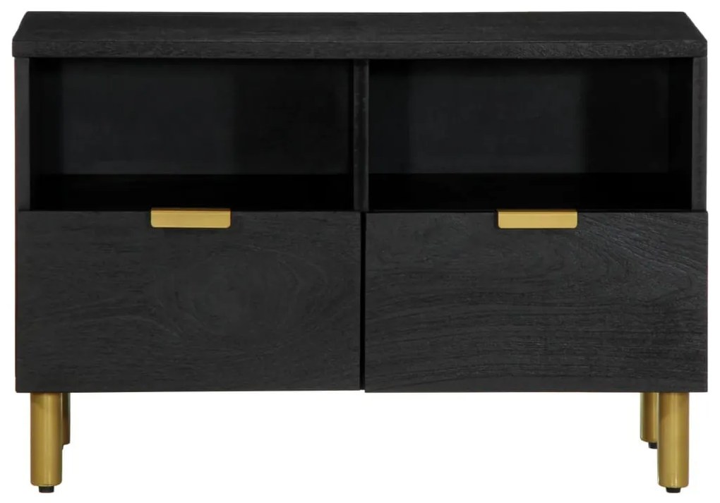 fekete szerelt fa TV-szekrény 70 x 33 x 46 cm