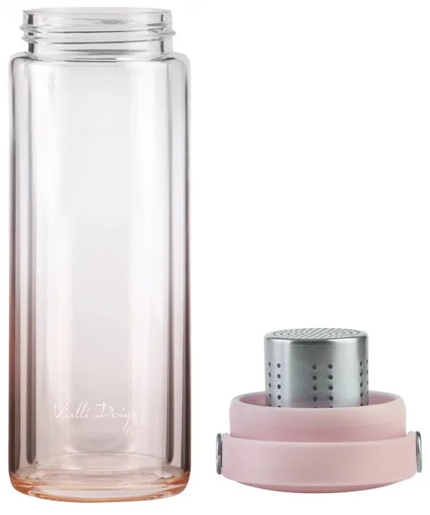 Rózsaszín üveg ivópalack 350 ml Fuori – Vialli Design