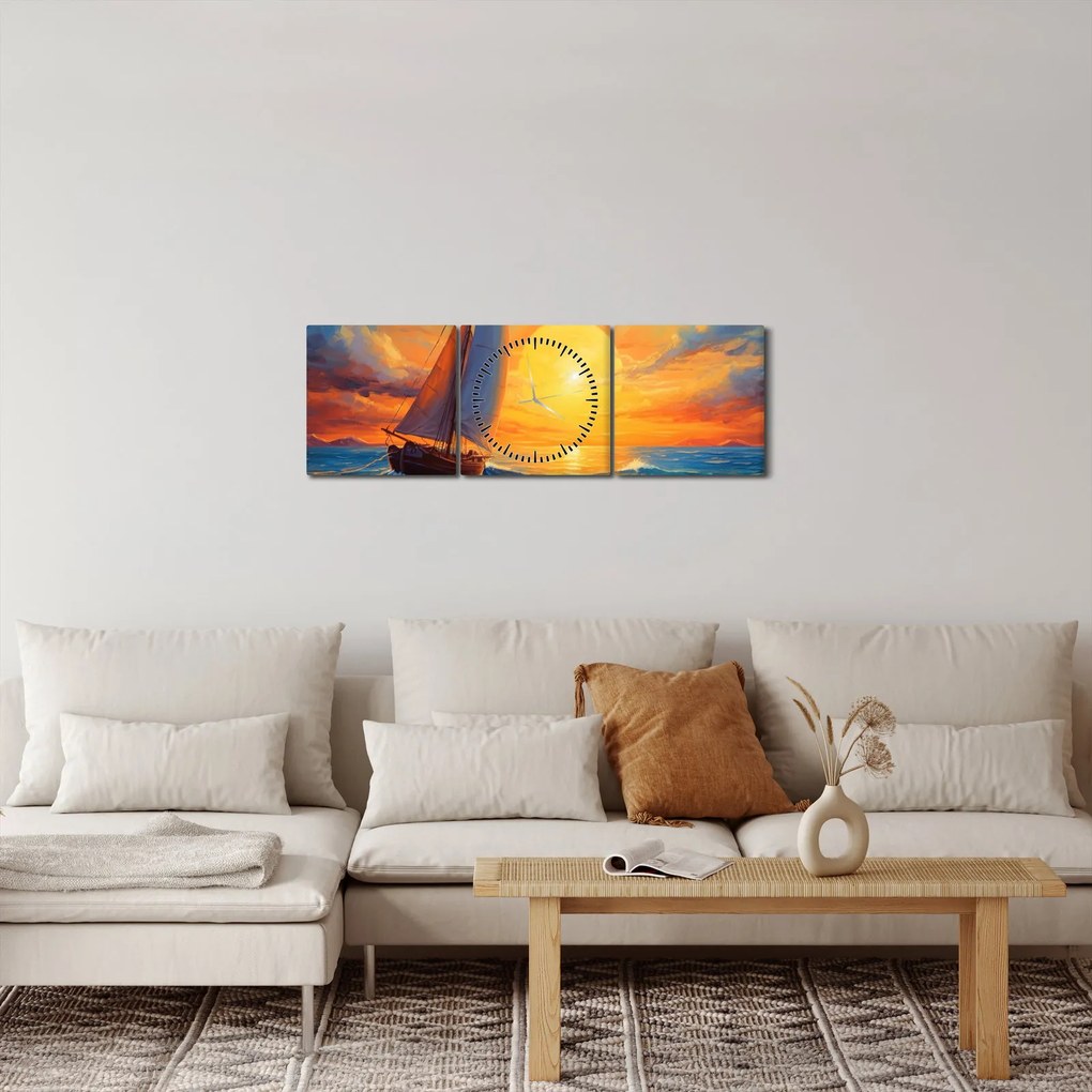Kép - Vitorlások (órával) (90x30 cm)