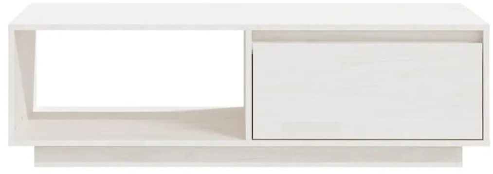 Fehér tömör fenyőfa dohányzóasztal 110 x 50 x 33,5 cm