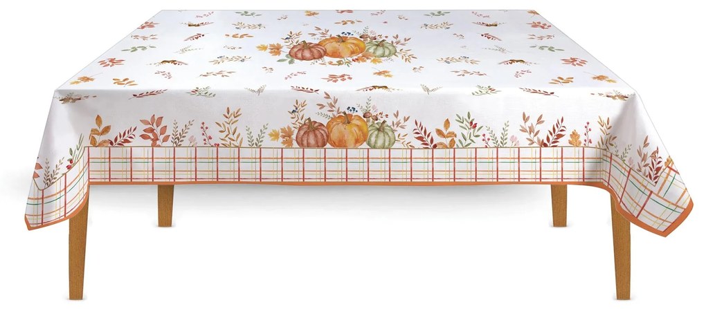 Őszi pamut asztalterítő dísztök mintával 145x250 cm