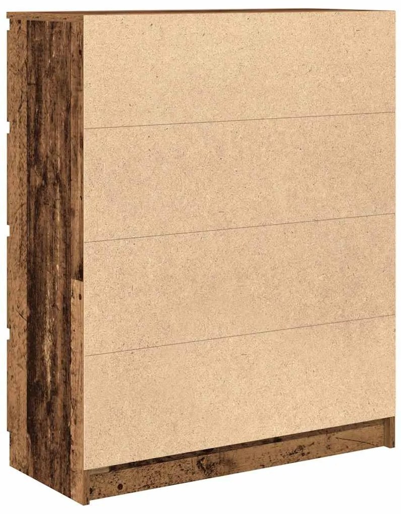antik fa színű szerelt fa tálalószekrény 80x35x99 cm