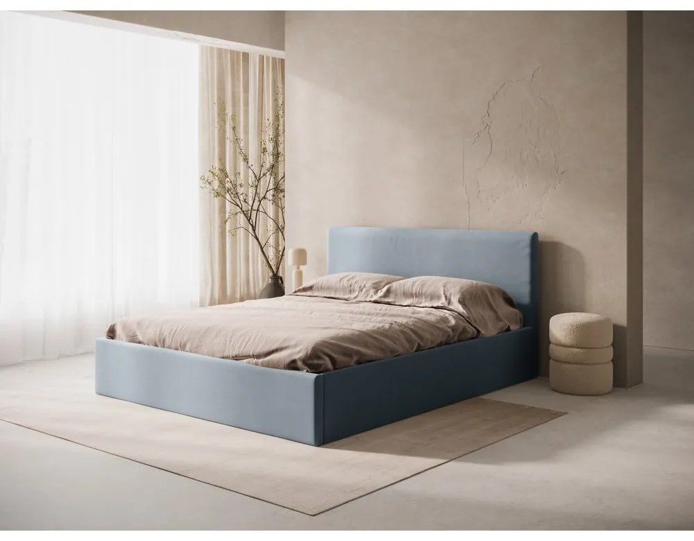 Világoskék kárpitozott ágytámla 150,5x100 cm Remo – Micadoni