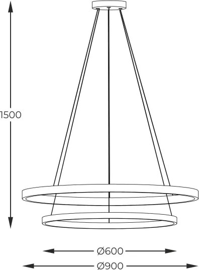 Zuma Line PEN89424-60+90BK-LED Csillár zsinóron HORIK LED/72W/230V 3000/4000/6000K