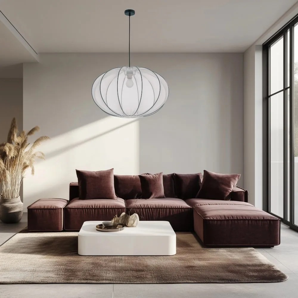 Fehér függőlámpa textil búrával ø 60 cm Mellow – Candellux Lighting