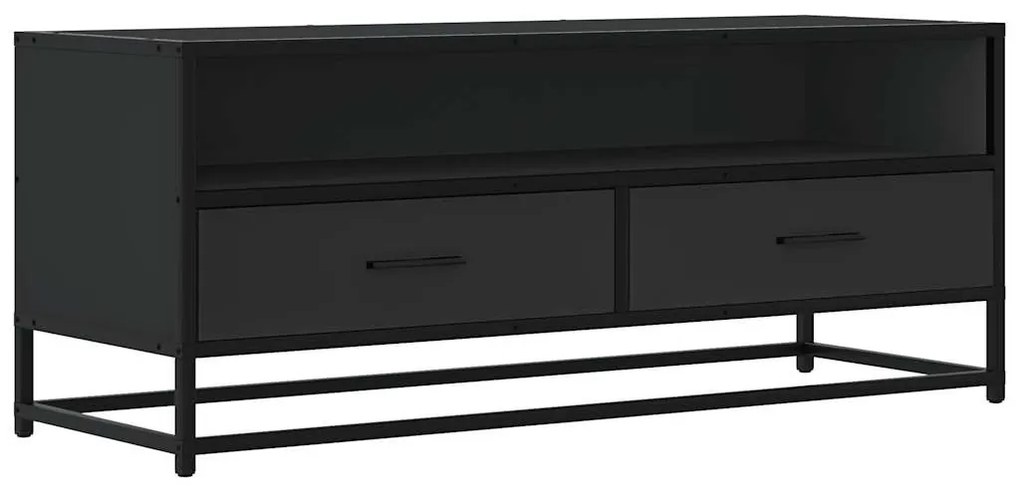 fekete szerelt fa és fém TV-szekrény 100x34,5x40 cm