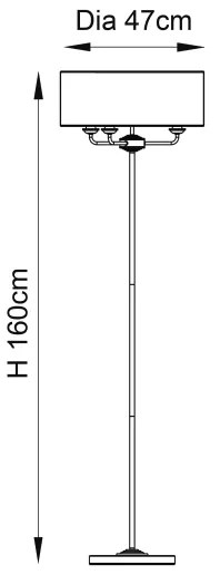Endon 94359 - Állólámpa HIGHCLERE 3xE14/40W/230V bézs/fényezett króm