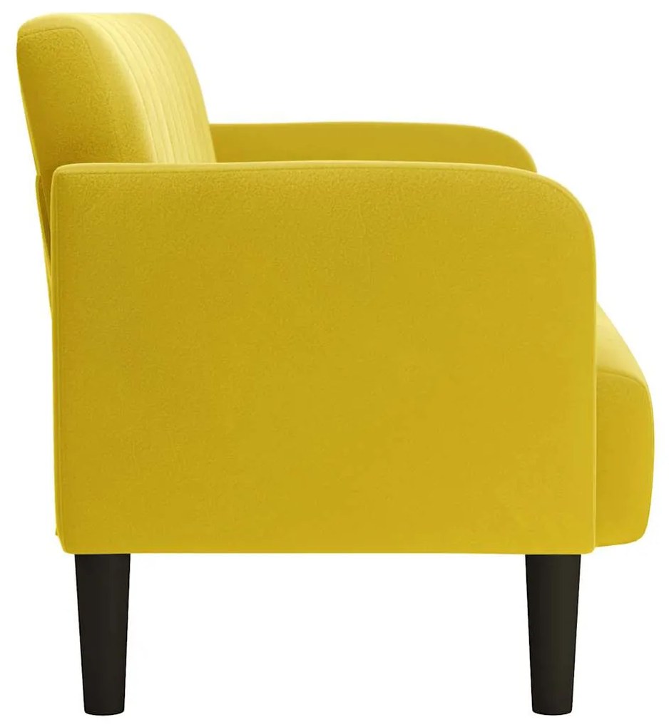 sárga bársony loveseat kanapé 109 cm